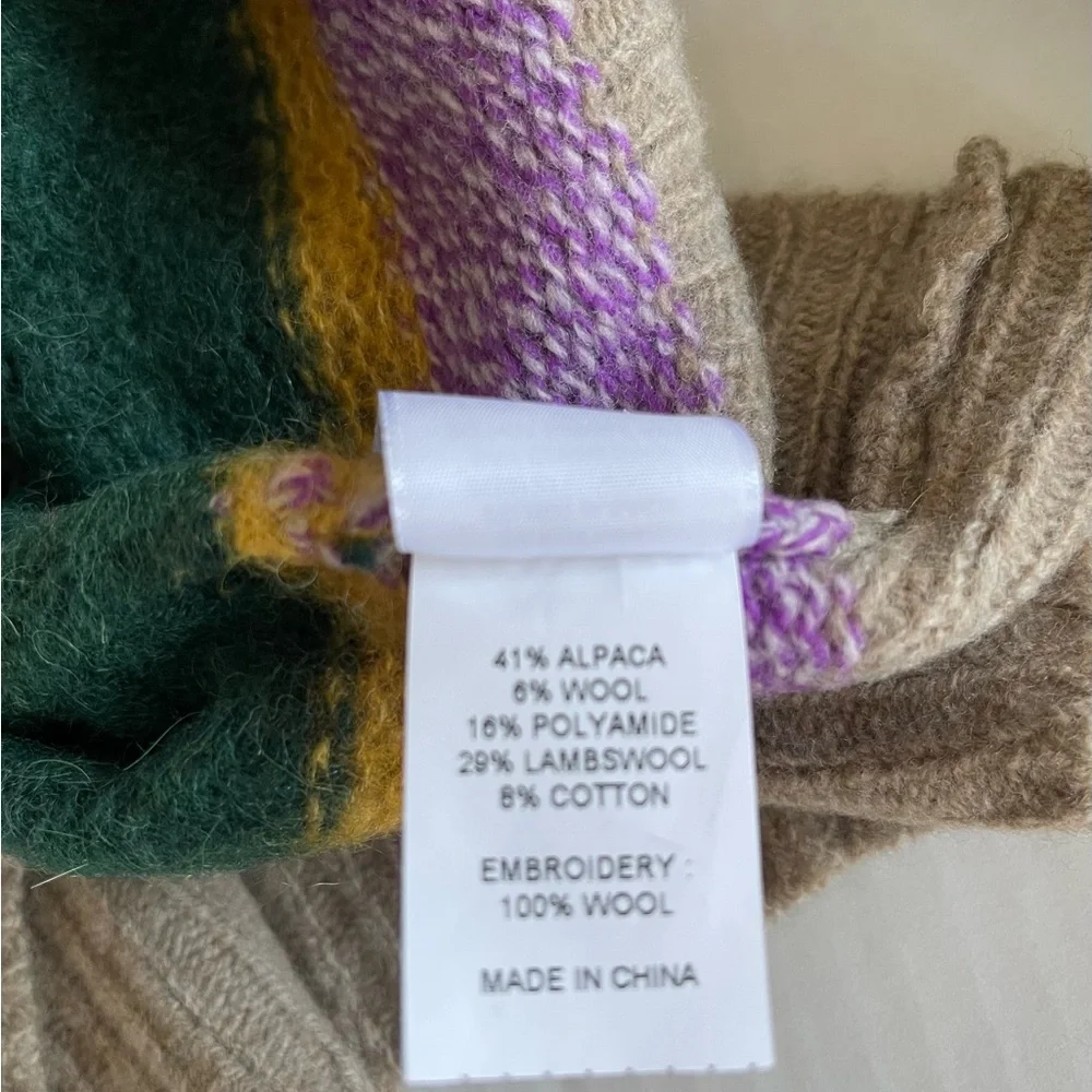 NEW YanYan Stripe Alpaca, Wool Oversized Sweater - Picture 9 of 14